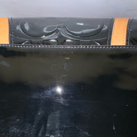 Coach Peyton Black Embossed Patent Leather with Leather trim #20065 - Picture 13 of 16